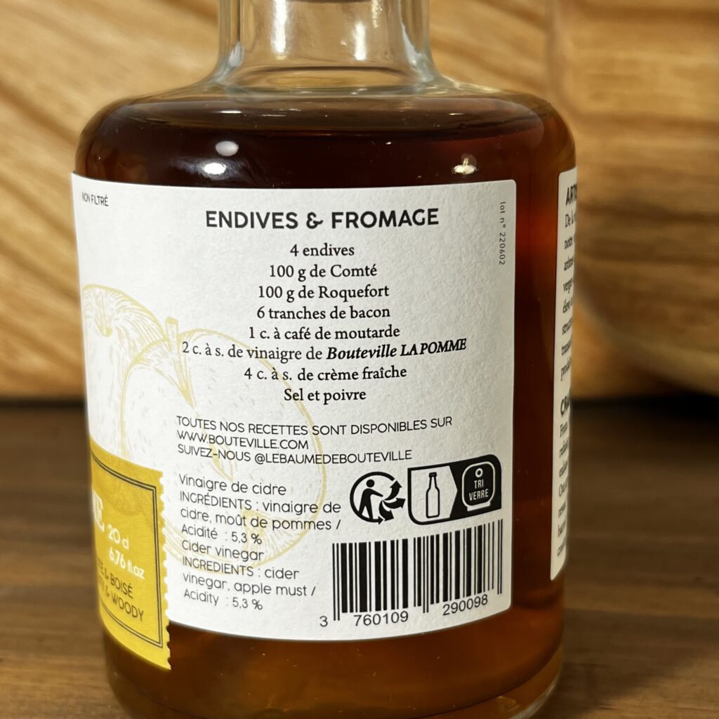 Les Vinaigres & Condiments Gastronomiques De Bouteville (20cl)