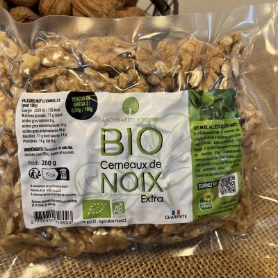 Cerneaux de noix bio extra triés à la main, sachet 200g, La Noyeraie des Borderies