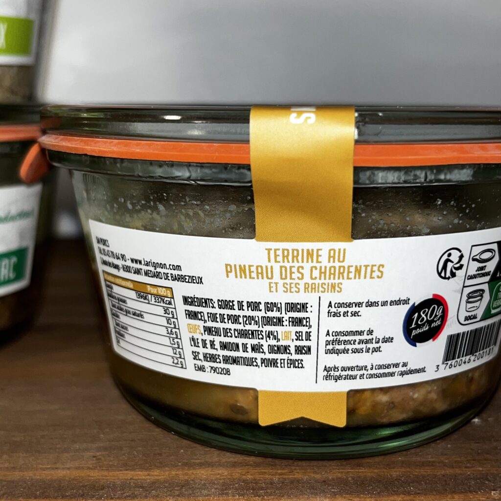 Les Terrines Pur Porc Charentais De La Maison Larignon 180g